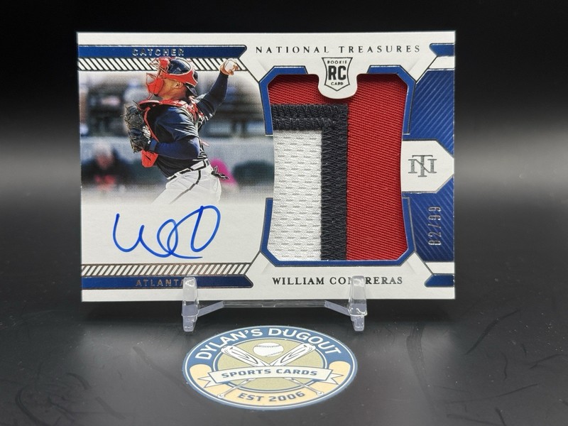 2021 Panini National Treasures Material Signatures William Contreras Auto /99