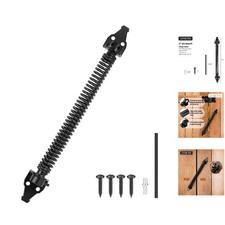 Black Powder Coated 14-Inch Heavy-Duty Gate Spring - Easy Installation Included