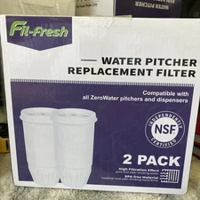 2 Pack Water Pitcher Replacement Filter Compatible with All ZeroWater Pitchers