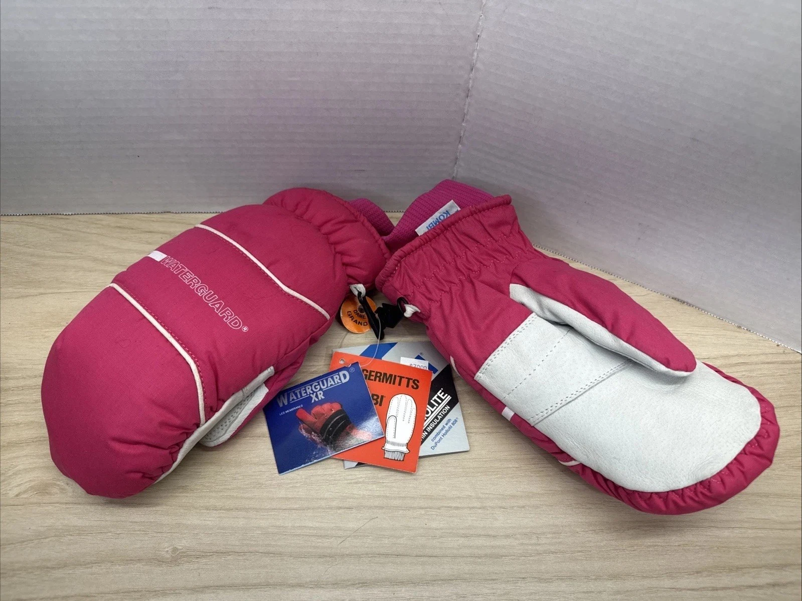 Kombi Waterguard XR Finger Mitt Ski Gloves Pink Women’s L NWT Thermolite Leather
