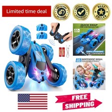 4WD Stunt RC Car for Kids Ages 6-12 LED Lights, Modular Batteries 360 Flips