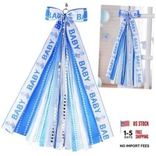 Baby Boy Welcome Home Wreath Bow, 27.5" Large Blue 11-Layer Ribbon Baby Blue