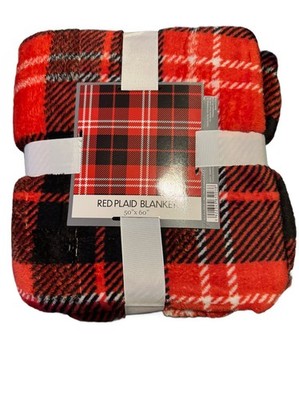 Red plaid Throw Blanket