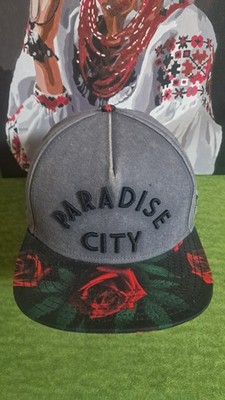 Cayler & Sons Paradise City Snapback Hat Cap One Size Black and Gray Logo Cotton