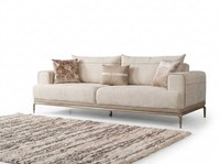 Sofa 3 Sitzer Beige Modern Luxus Bequem Couch Polstersofa