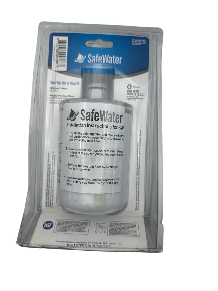 SafeWater SW-M1 Refrigerator Water Filter Cartridge Whirlpool  Filter 7 - Image 2 of 4