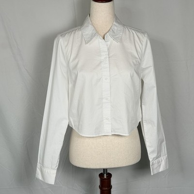 Women s Express Cropped Editor Shirt. Size Small Cotton Academia