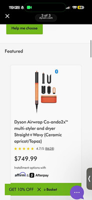 Dyson Airwrap Co-anda2x Multi-Styler & Dryer Set Straight/Wavy w/ Case