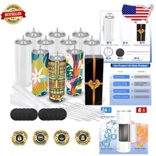 20oz Straight Sublimation Tumblers, 10 Pack White Insulated Steel Blanks