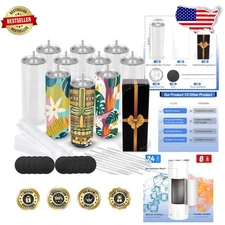 20oz Straight Sublimation Tumblers, 10 Pack White Insulated Steel Blanks