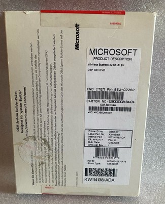Microsoft Windows Vista Business 32 - bit DE 2006 