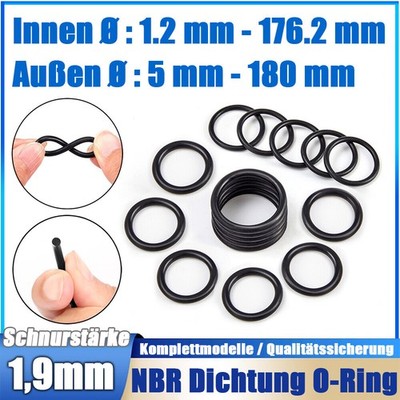 O Ring O-Ring Innen Ø 1.2-176.2mm x Schnurstärke 1,9 mm NBR 70 Dichtring 0 Ring