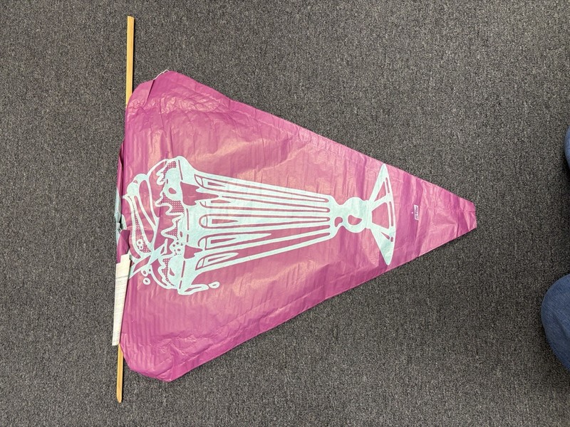 1971 CHEX Hi-Flier Sundae Kite Psychedelic Purple Series 27x23 NOS