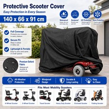 Waterproof Wheelchair Mobility Scooter Cover 55in Heavy Duty Rain Dust UV Shield