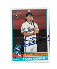 Texas Rangers  ALEJANDRO OSUNA  Signed 2025 Topps Heritage Card #695