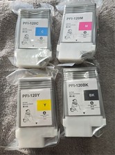 LOT of 4 NEW Ink jet inkjet cartridges PFI-120BK Y C M Canon Compatible