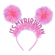 Happy Birthday Crown and Tiara for Women Girls Party Decorations Hot Pink B
