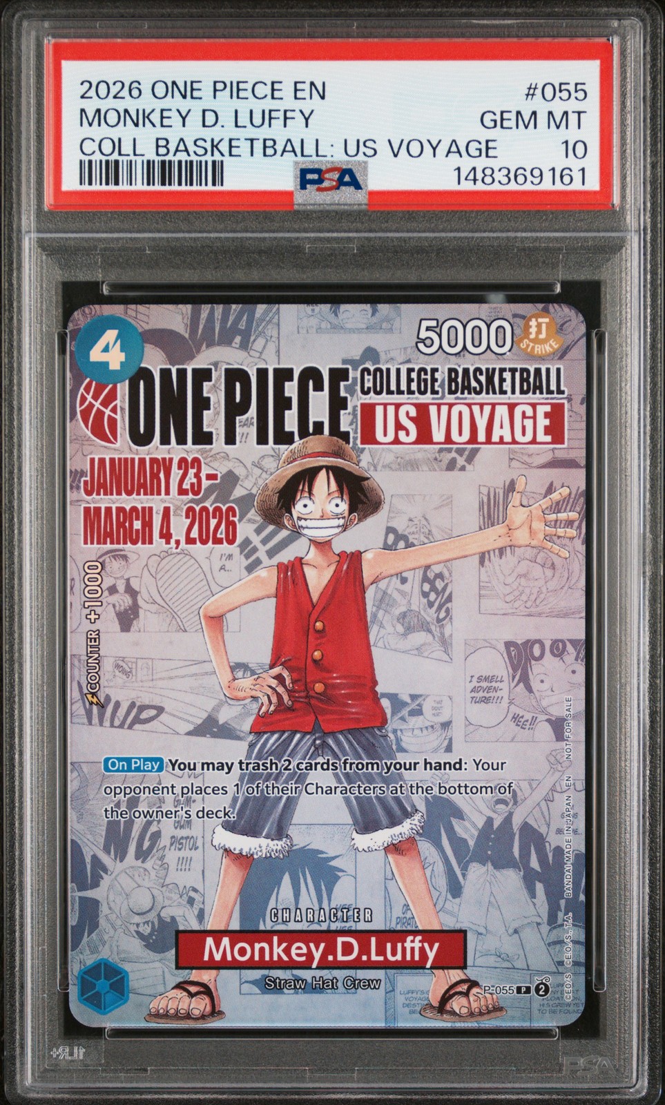 2026 ONE PIECE PROMOS #055 MONKEY D. LUFFY PSA 10