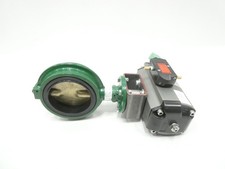 Flowserve J022131-1114319 Pneumatic Iron Wafer Butterfly Valve 4in