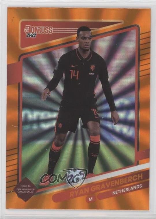 2021-22 Panini Donruss Road to Qatar Holo Orange Laser Ryan Gravenberch #96 09wc
