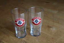 2 x Tetley's Bitter Pint Glass Joshua Tetley & Son Leeds Brewery Leeds Man Cave