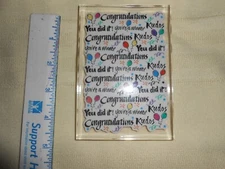 Unique "Congratulations"  Large Wood Rubber Stamp