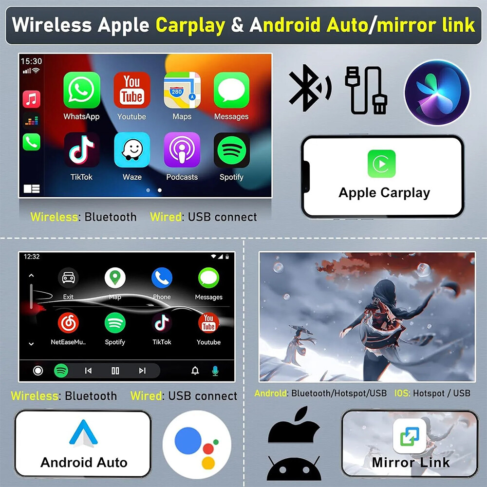 Autoradio Android 13 Per Ford Fiesta 2009-2017 - 9 Pollici Touch, CarPlay Wireless - Foto 2