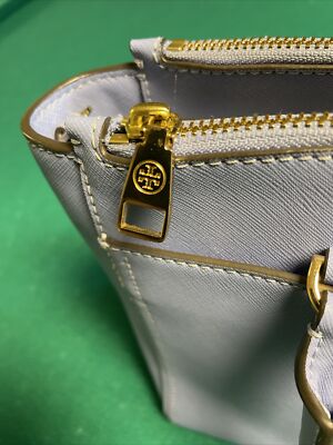 Tory Burch Robinson Small Metallic Double Zip Tote 48907 Light