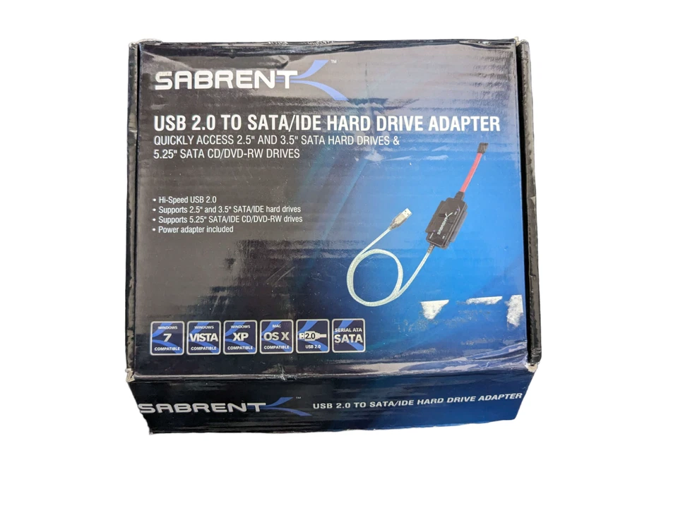 Sabrent USB 2.0 to SATA/IDE Hard Drive Adapter - Used/Missing Parts Check pictu - Image 3 of 3