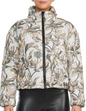 Qvc Badgley Mischka Floral Padded Jacket Neutral Multi Size Extra Small Bnwt