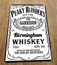 Peaky Blinders Whiskey 8x12 Metal Wall Bar Sign TV Shows