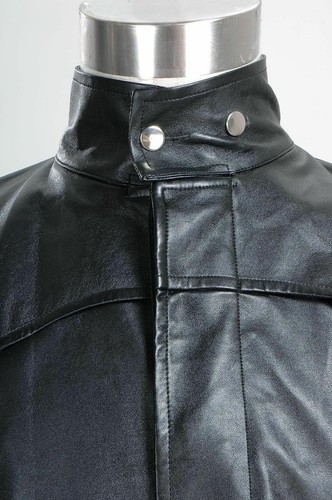 Neo Matrix Trench Coat Keanu Reeves Black Leather Trench Coat Gothic Jacket - Bild 4 von 4