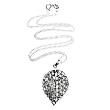 Leaf Pendant Flower Seed of Life Filigree Bohemia Necklace 925 Silver Ethnic Box