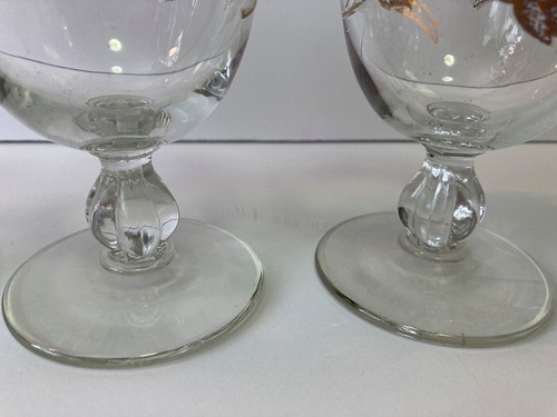 Set of 4 Vintage Libbey Rose Flower Gold & White, Water/Wine Goblets - Picture 5 of 6