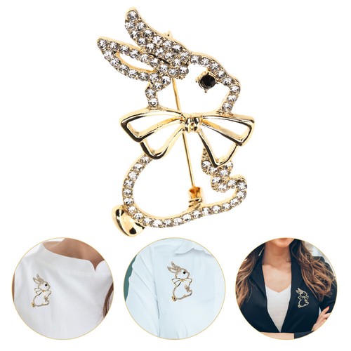 2 Stück stilvolle Taschen Brosche Kleidung Taschen Jacken Legierung Brustnadel Häschen Pin - Bild 4 von 12