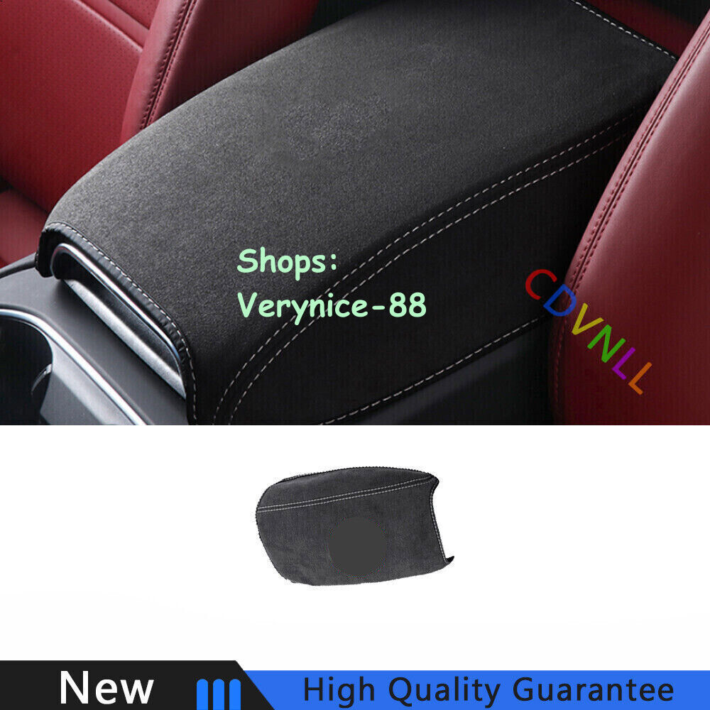 For Porsche Cayenne 2018-2022 Black Suede Central Console Storage Box Cover Trim