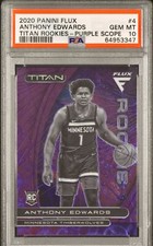 2020-21 Flux Anthony Edwards Titan Purple Scope Prizm RC #4 PSA 10 GEM MINT /38