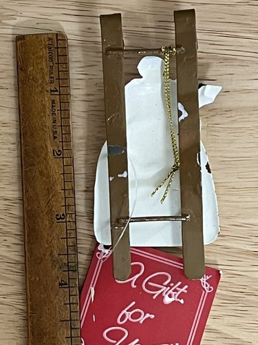 Faccia di Babbo Natale in metallo sulla slitta di KIP Don Wasserman Intl ornamento 4" - Foto 4 di 4