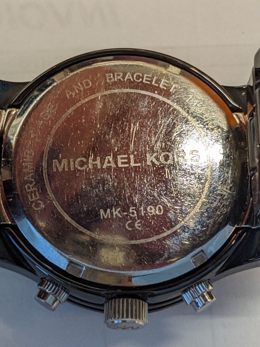 Michael Kors Ladies Black Ceramic Watch - MK-5190 | eBay