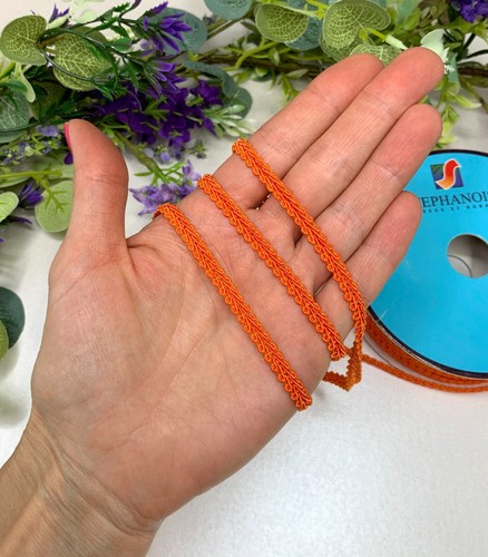 6mm scrolled gimp braid trim narrow upholstery trim doll house sewing light thin - Picture 45 of 77