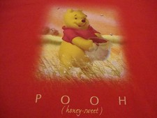 Winnie The Pooh The Disney Store Cartoon Kids Show TV Cute Red T Shirt L