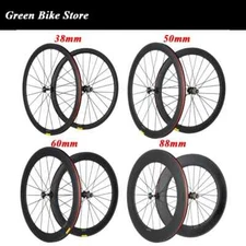 24/38/50/60/88mm 700C Racing Road Bicycle Carbon Wheelset Tubular Novatec Hub