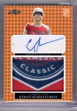 2023 Leaf Perfect Game Ethan Schiefelbein Orange Jumbo Patch Auto RC 1/1