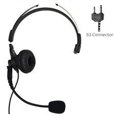 Headset With Boom Mic for iCom 2 way Radio/walkie talkies with S3 Connector