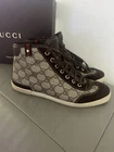 Top alto Gucci Tennis marrone tela rivestita di ebano GG taglia 6 5 (36 5)
