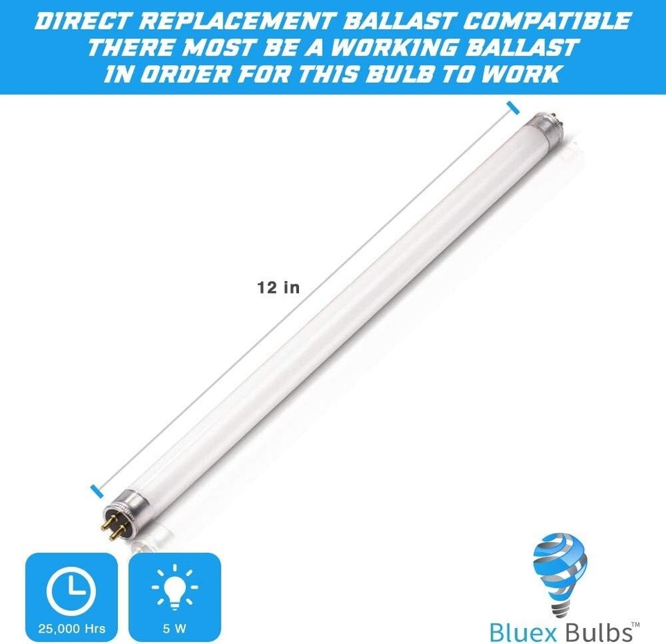 Bluex Bulbs F8T5 LED Replacement Tube 5 Watts 6500K Daylight 4 Pack eBay