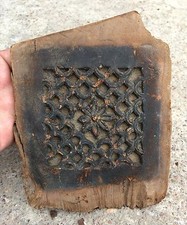 19c Antique Hand Carved Wooden Door Panel Heritage Fossil Rich Patina W589