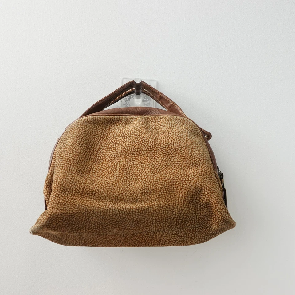 Bolso de cuero gamuza vintage pequeño camello ojo de pájaro bolsa REDWALL BORBONESE 91915 Foto 2 de 4