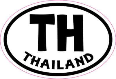 3X2 Oval TH Thailand Sticker Vinyl Travel Cup Decals Sticker Bumper ...