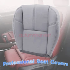 For 2007-14 Chevy Silverado Driver Bottom Leather Seat Cover Light Titanium Gray